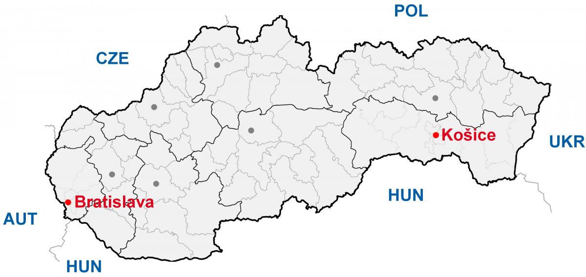 карта Кошице Словакия