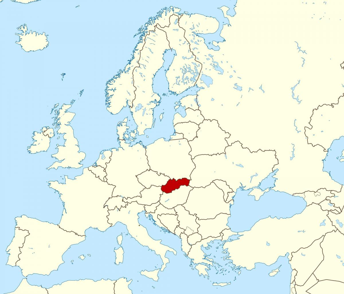карта на Словакия карта на Европа