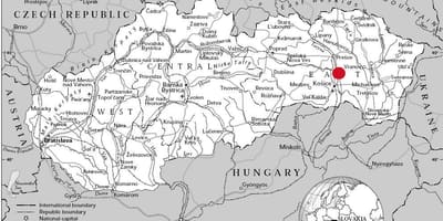 Карта На Източна Словакия