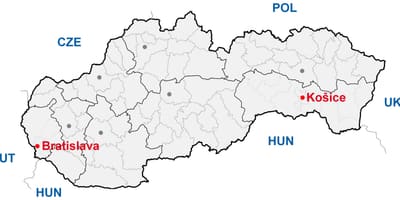 Карта Кошице Словакия