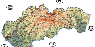 Подробна карта на Словакия