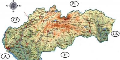Карта на Словакия брави