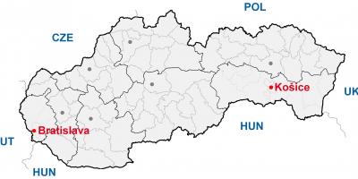 Карта Кошице Словакия