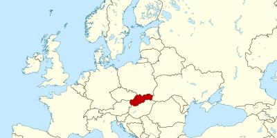 Карта на Словакия карта на Европа