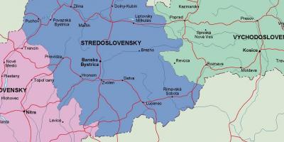 Карта на Словакия политически