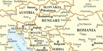 Карта на Словакия околните страни
